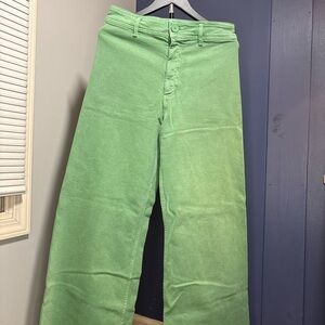 Zara Green Barrel Leg Women's Jeans
